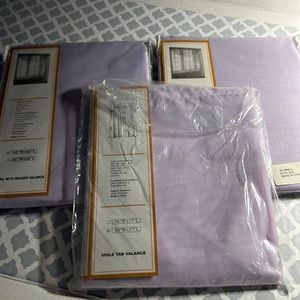 Curtains, purple shears, three piece set